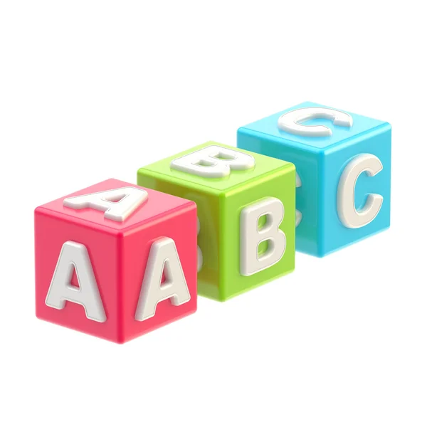 ABC cubo lucido illustrazione isolato — Foto Stock