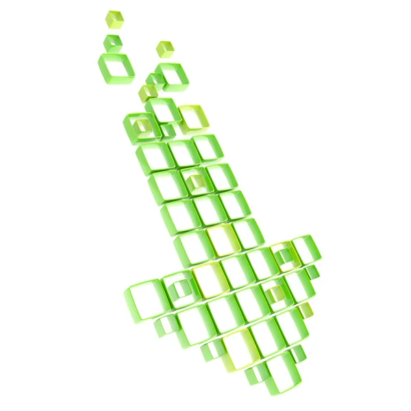 Abstraktní zelená šipka, samostatný — Stock fotografie