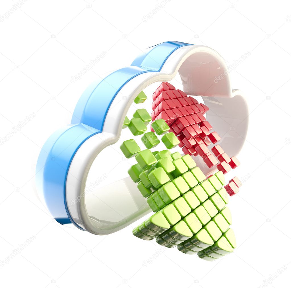 Cloud computing technology icon emblem