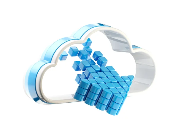 Tecnologia de computação em nuvem ícone emblema — Fotografia de Stock