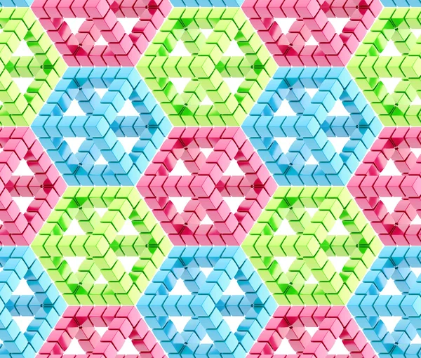 Nahtlose Hexagon-Würfel-Hintergrundtextur — Stockfoto