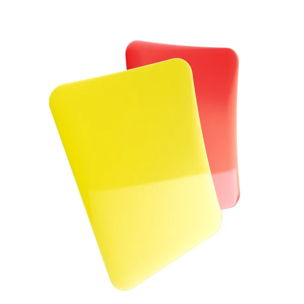 Karty sędzia piłkarski czerwony i żółty — Zdjęcie stockowe