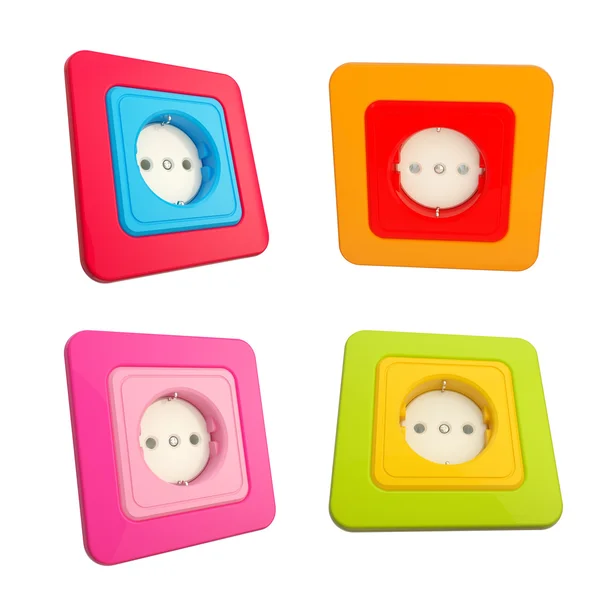 Разноцветные детские розетки из четырех штук — стоковое фото