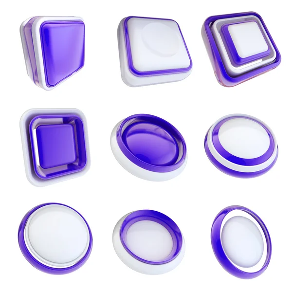 Conjunto de botões de modelo de plástico isolado — Fotografia de Stock