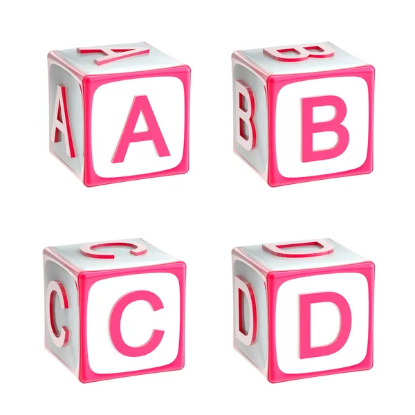 ABC: alfabeto fatto di bambini che giocano a cubi — Foto Stock