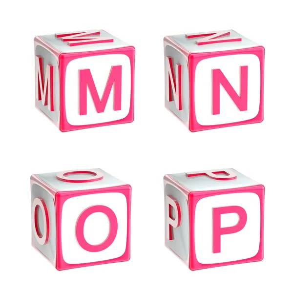 ABC: alfabeto hecho de niños jugando cubos — Foto de Stock