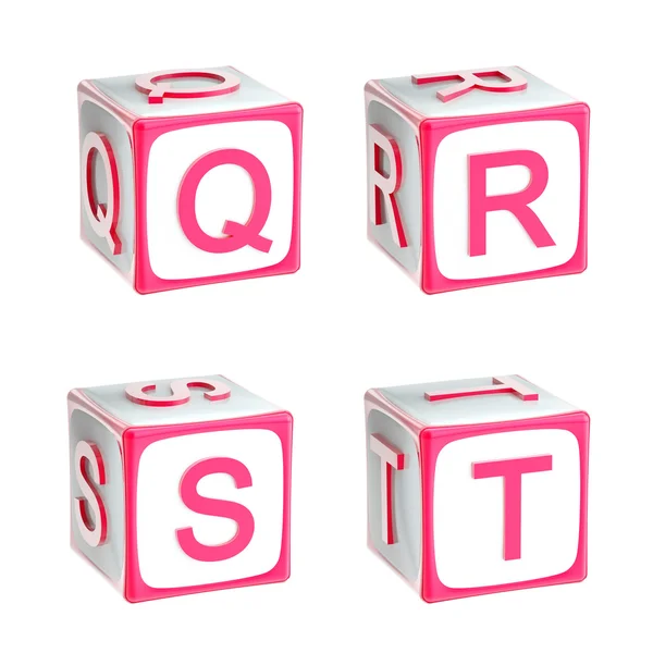 ABC: alfabet gemaakt van kubussen spelende kinderen — Stockfoto