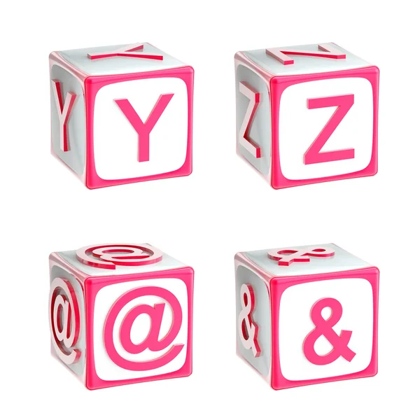 ABC: alfabeto hecho de niños jugando cubos — Foto de Stock