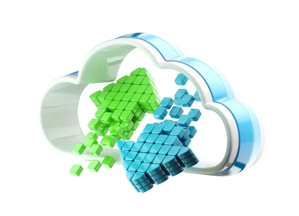 Emblème de la technologie Cloud Computing icône Photos De Stock Libres De Droits