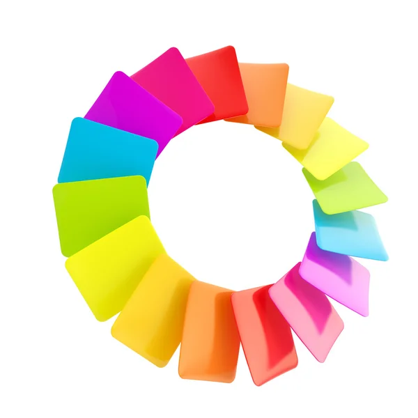 Circular rainbow palette of glossy cards — Stock Photo, Image