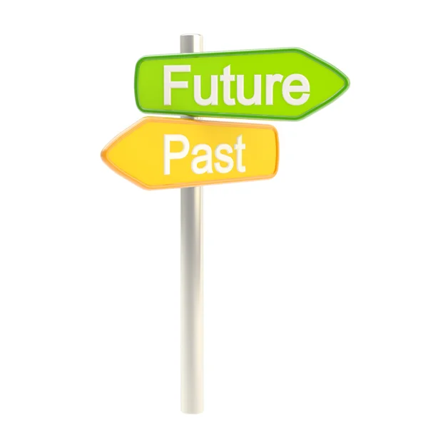 Future and past road sign signpost — Stock Photo, Image