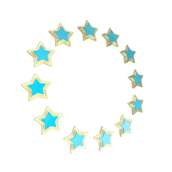 Izole daire yıldız çerçeve amblemi — Stok fotoğraf