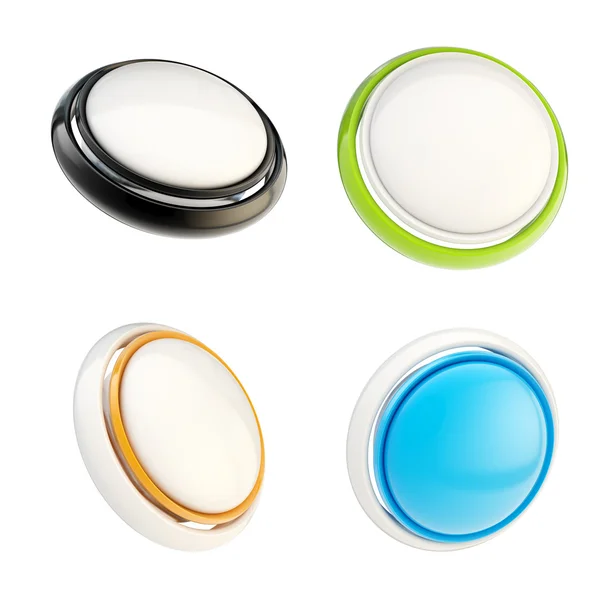 Izole parlak plastik düğme kümesi — Stok fotoğraf