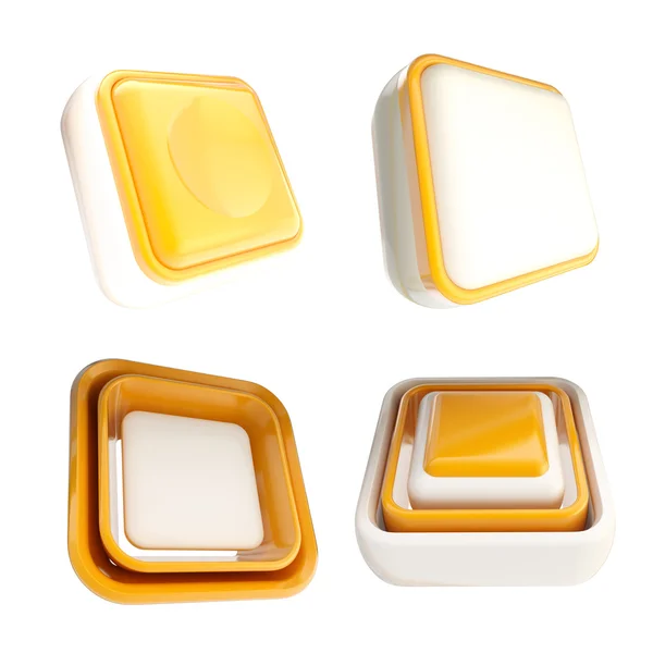 Conjunto de botões de modelo laranja isolados — Fotografia de Stock