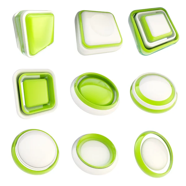 Conjunto de botones de plantilla de plástico aislados —  Fotos de Stock