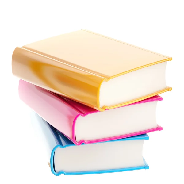 Stapel glanzende kleurrijke boeken — Stockfoto