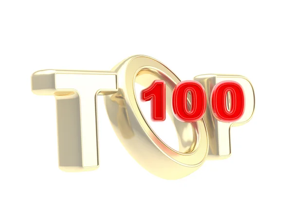 Izolované symbol znak Top-100 — Stock fotografie