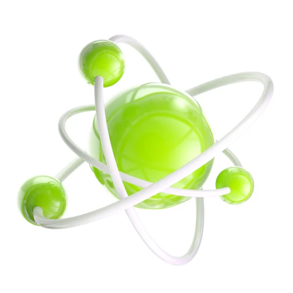Наукова емблема атомної структури ізольована — стокове фото