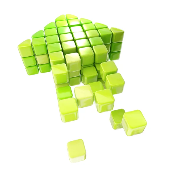 Icona freccia fatta di cubi isolati — Foto Stock
