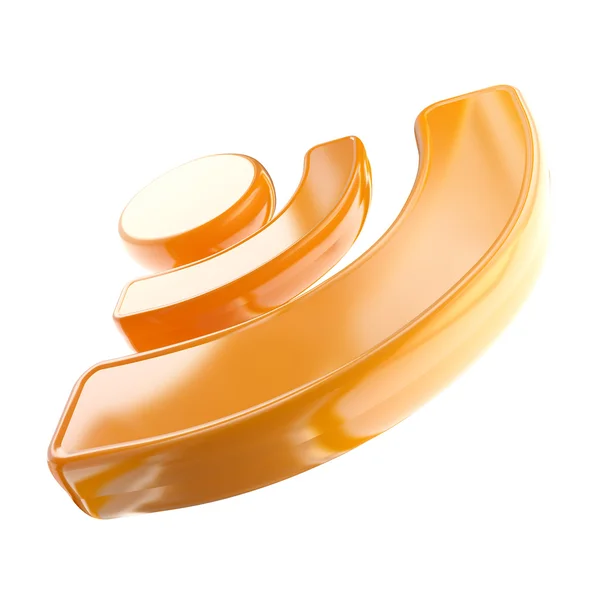 Orange rss ikonen glansigt emblem isolerade — Stockfoto