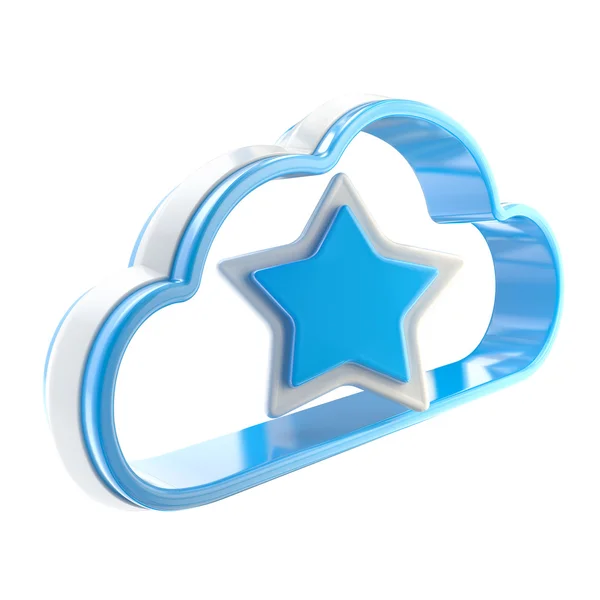 Icona della tecnologia cloud preferita isolata — Foto Stock