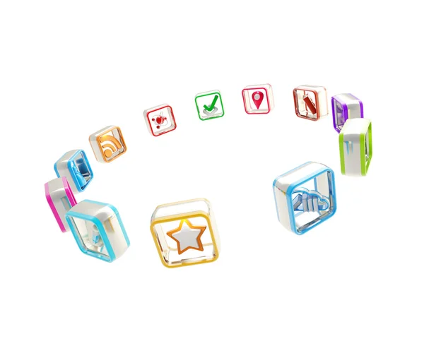 Set of computer application icons isolated — Stock Photo, Image