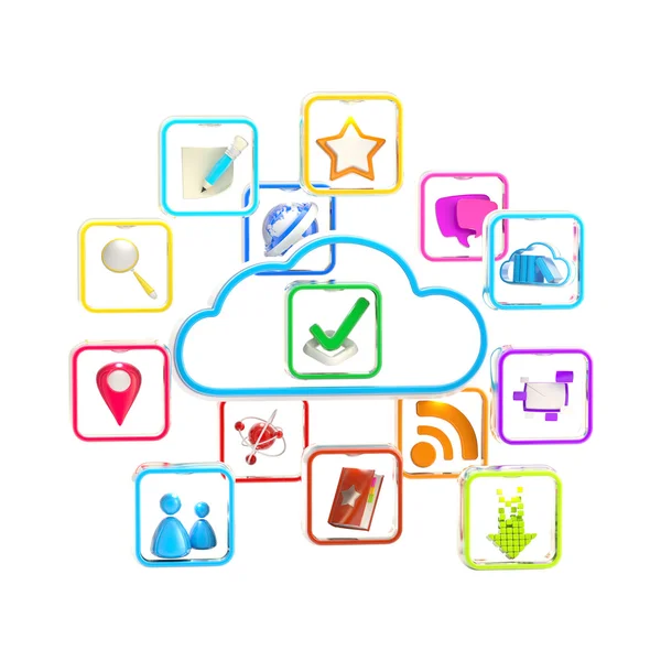 Ikona úložiště aplikace technologie cloud — Stock fotografie