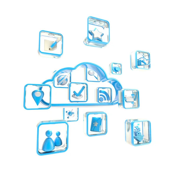 Ikona úložiště aplikace technologie cloud — Stock fotografie