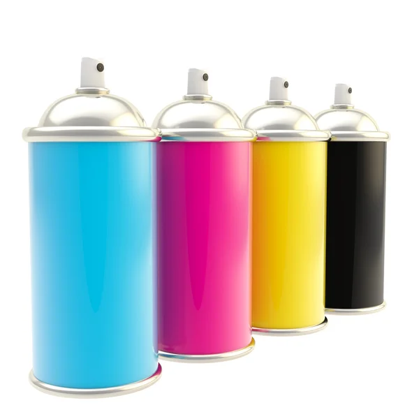 CMYK color spray typographic oil paint — Stock Photo, Image