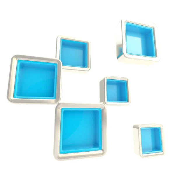 Prateleiras copyspace cubo como fundo abstrato — Fotografia de Stock
