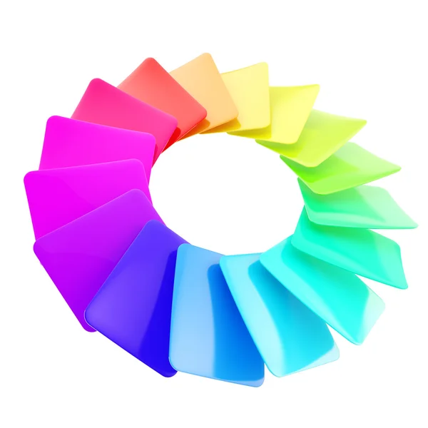 Circular spectrum range palette of glossy cards — Stock Photo, Image