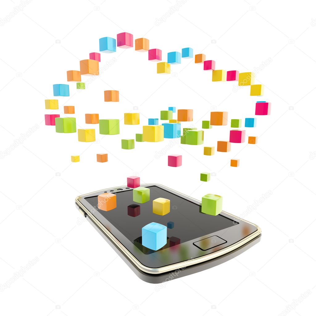 Mobile phone cloud computing concept