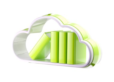 Cloud technology database icon isolated clipart