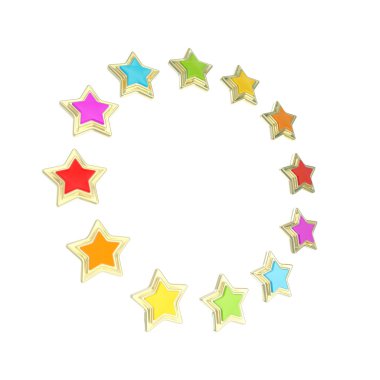 Circle star frame emblem isolated clipart