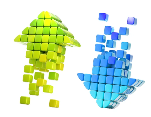 Arrow icons made of glossy cubes — Stock Photo, Image