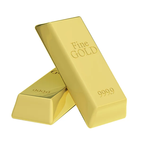 Två golden bar en på en annan — Stockfoto