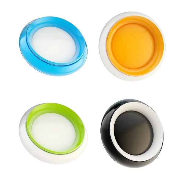 Conjunto de botones de plástico brillante aislados —  Fotos de Stock