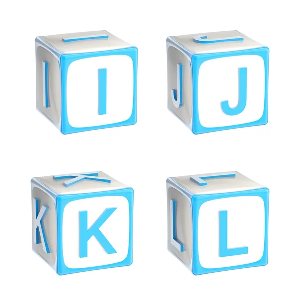 ABC: алфавит из детей, играющих в кубики — стоковое фото