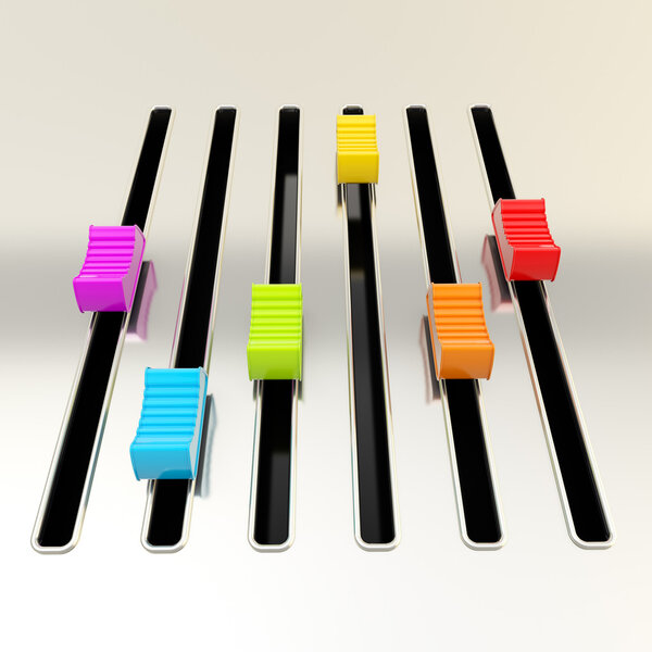 Шикарная металлическая панель с цветными ползунками
