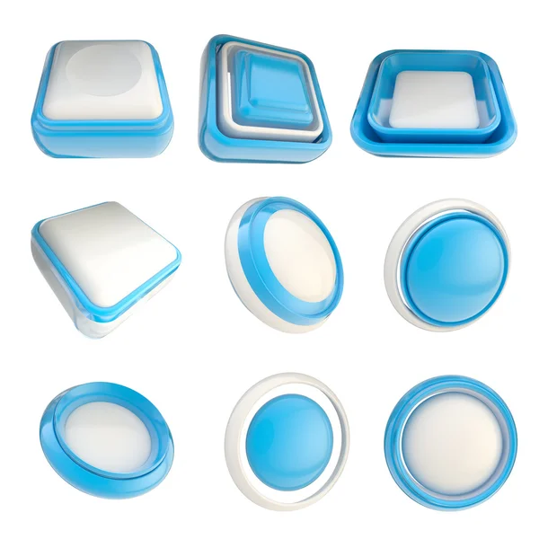 Set of plastic template buttons isolated — Stock Photo, Image
