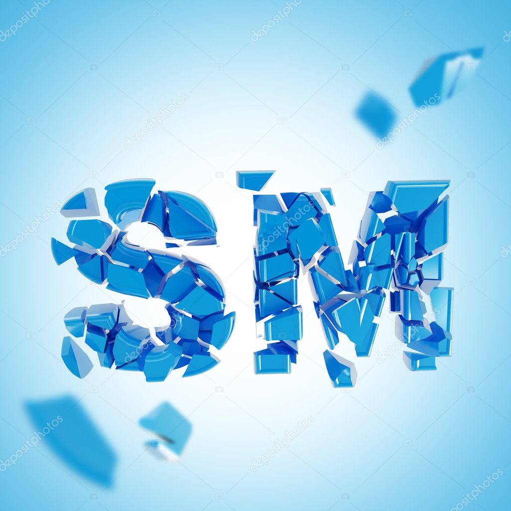 Word SM broken into pieces background