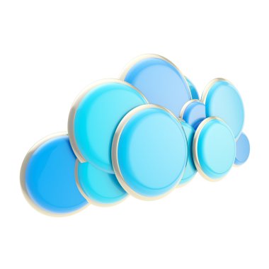 Cloud computing technology blue icon clipart