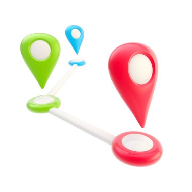 Route and geo tagging concept clipart