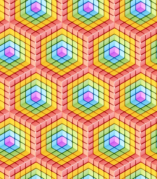 Seamless hexagon cubo fundo textura — Fotografia de Stock
