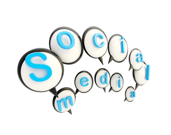 Emblema de mídia social feito de bolhas de fala — Fotografia de Stock