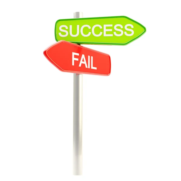 Succes versus falen als bord post — Stockfoto