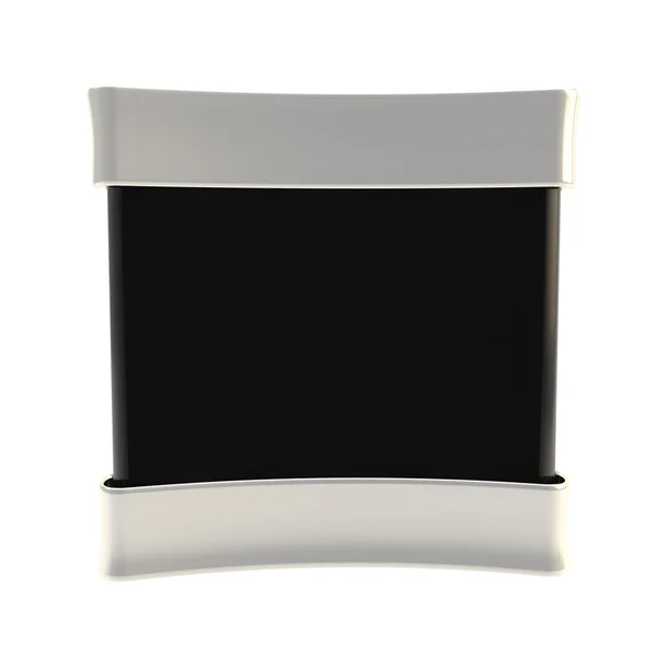 Siyah stand boşaltmak boş paneli pano — Stok fotoğraf