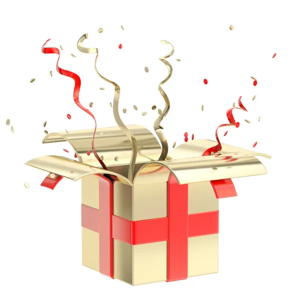 휴일 선물 상자 색종이와 뱀 — 스톡 사진