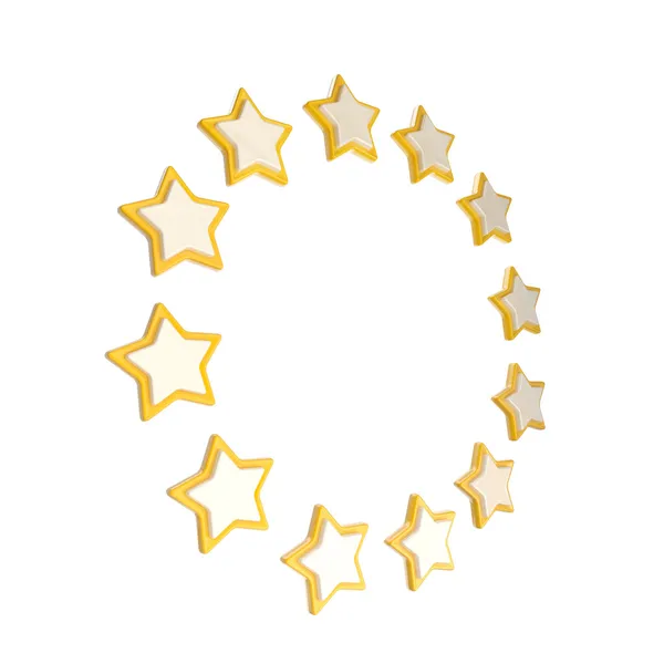 Cercle étoile cadre emblème isolé — Photo