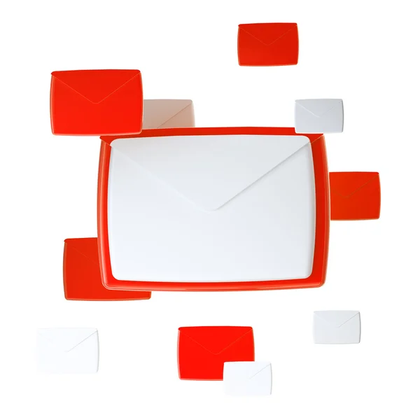 Icono de emblema de carta de correo electrónico aislado — Foto de Stock